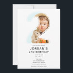 Big Number 2 TWO Photo Second 2nd Birthday Party Invitation<br><div class="desc">Customise any way you want.</div>