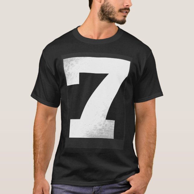 Big Number 7 Balloon Sports Numbers T-Shirt (Front)