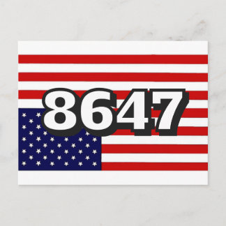 Big Number American Flag Postcard