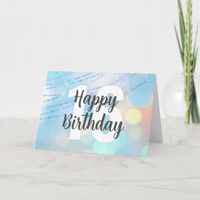 Big Number Bokeh Birthday Cards (Front)