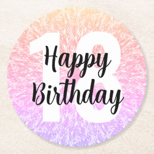 Big Number Mandala Birthday Paper Coasters