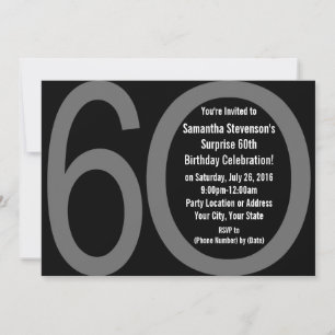 Big Numbers 6-0 60th Birthday Party Invitations