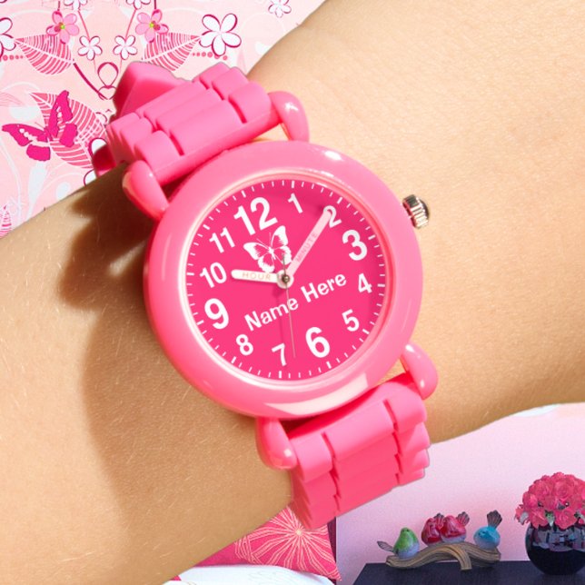 Big Numbers Personalised Girls Watches with NAME (Big Number Watch for Girls. Girls Watch with Name. Personalized Watches for Girls. Pink Wrist Watch.)