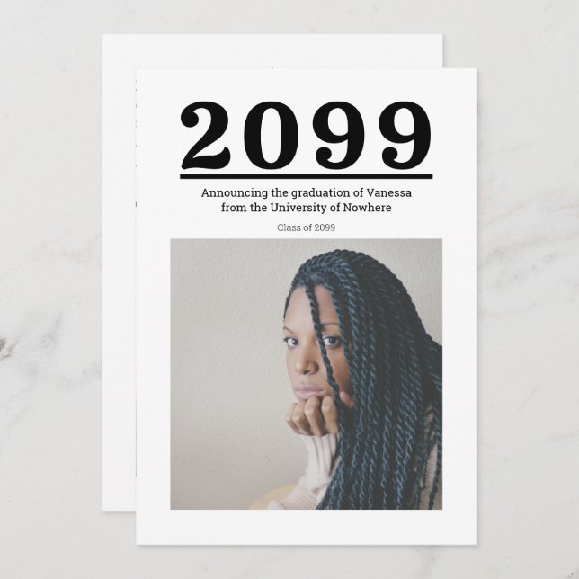 Big Numbers Two-Photo Graduation (Front/Back)