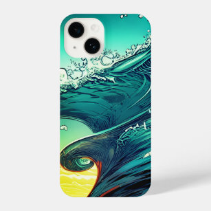 Big ocean or sea waves in comic style iPhone 14 case