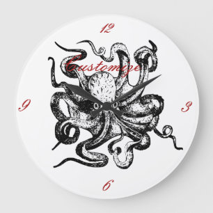 Big octopus Thunder_Cove Large Clock