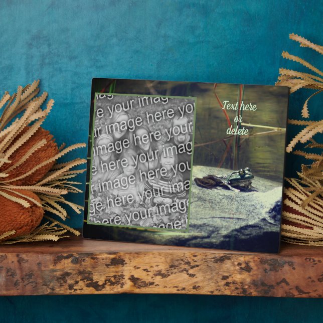 Big Old Bullfrog Pond Add Your Own Photo Plaque (Side)