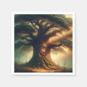 Big Old Oak Tree Enchanted Rustic Forest Wedding Napkin