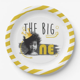 BIG ONE African American Baby Boy Paper Plate