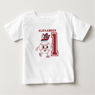 Big One Baseball Rookie Of The Year First Birthday Baby T-Shirt
