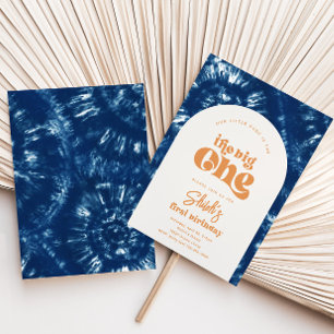 Big One Birthday Invitation   Tie Dye Invitation