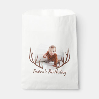 Big One Deer Antlers Rustic 1st Birthday Party  Favour Bags