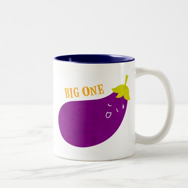 Big One Eggplant Doodle Art Mug (Right)