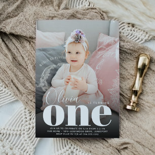 Big One First Birthday Party Photo Invitation