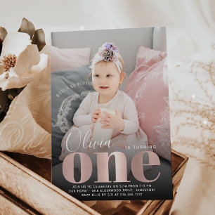 Big One First Birthday Party Photo Invitation