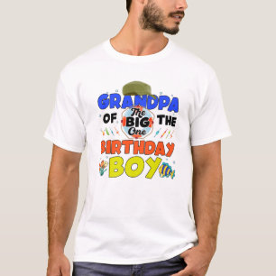 Big One Fishing Theme Grandpa Of The Birthday Boy T-Shirt