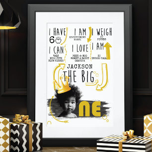 BIG ONE milestone chart Black White Yellow