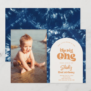 Big One Photo Birthday Invitation   Surfing