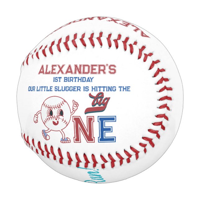 Big One Rookie Of The Year First Birthday Party Baseball (Front Right)