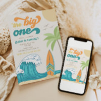 Big One Surfing Invitation | Big Wave Invitation