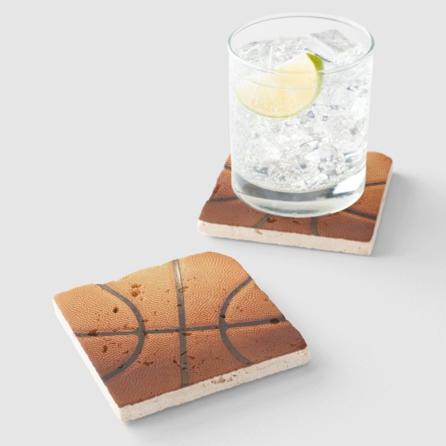 Big Orange Basketball, Stone Coaster (Side)