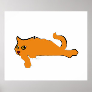 Big Orange Cat Art Poster