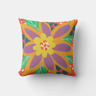 big orange flower cushion