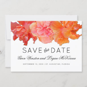 Big Orange Hibiscus Save the Date Announcement