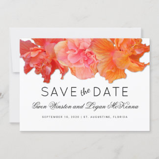 Big Orange Hibiscus Save the Date Announcement