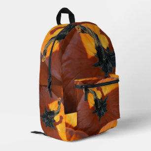 Big Orange Pumpkin Printed Backpack