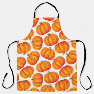 Big orange pumpkin. Simple print with watercolor i Apron