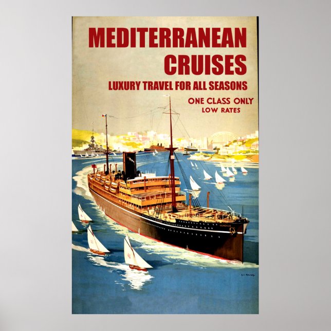 Big Oversea Ship on Mediterranean Cruise Poster (Front)
