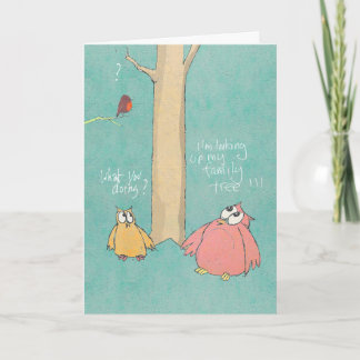 Big Owl and Little Owl Birthday Card