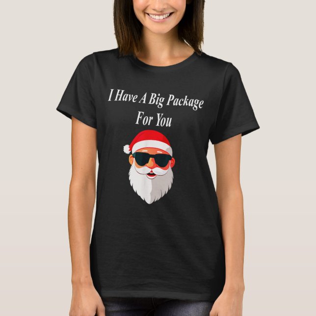 Big Package Christmas Funny Naughty Dirty Raunchy  T-Shirt (Front)