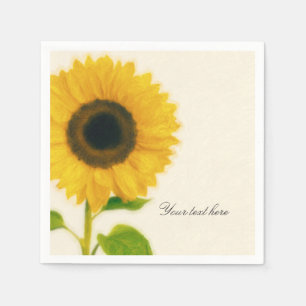 Big Painted Sunflower Rustic Country Custom Party Napkin