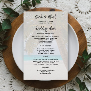 Big Palm Tree Beach Wedding Custom Menu