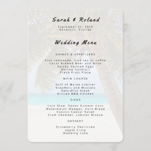 Big Palm Tree Speciality Paper Menu Template