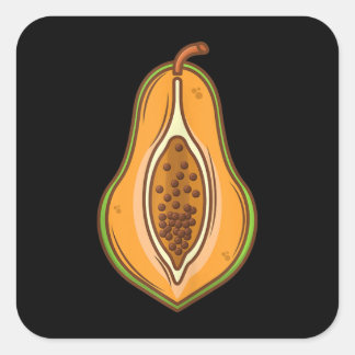 Big Papaya Costume Cute Easy Halloween Cosplay Square Sticker