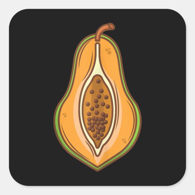 Big Papaya Costume Cute Easy Halloween Cosplay Square Sticker (Front)