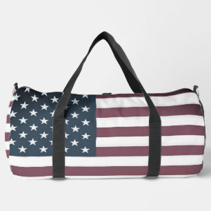 Big patriotic American flag sports duffle bag