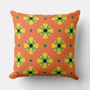 BIG Pattern Orange Yellow Green Diamond Fun Cushion