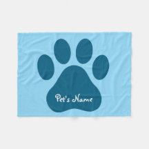 Big Paw Print Personalised Dog Blankets