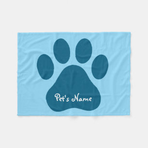 Big Paw Print Personalized Dog Blankets