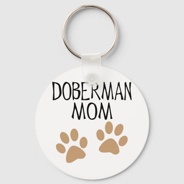 Big Paws Doberman Mom Key Ring (Front)