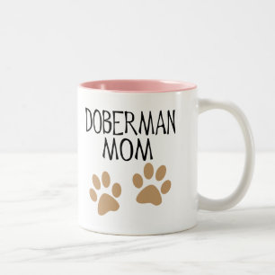 Big Paws Doberman Mum Two-Tone Coffee Mug