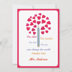 Big Pencil tree / Teacher Appreciation Thank You Card