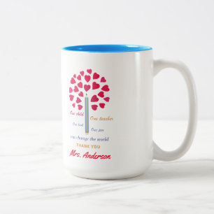 Big Pencil tree / Teacher Appreciation Two-Tone Co Coffee Mug
