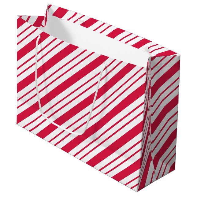Big Peppermint Striped Gift Bag (Front Angled)