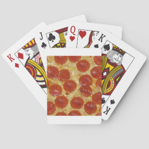 big pepperoni pizza playing cards