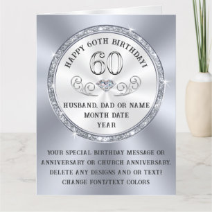 BIG, Personalised 60th Birthday Card for Husband, 